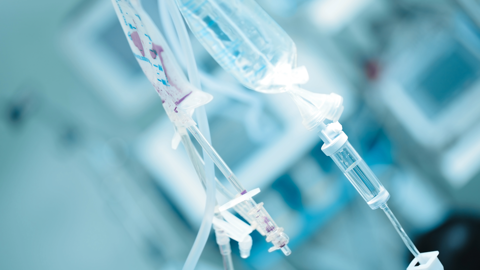 IV administration sets and IV bag used in medical infusion therapy